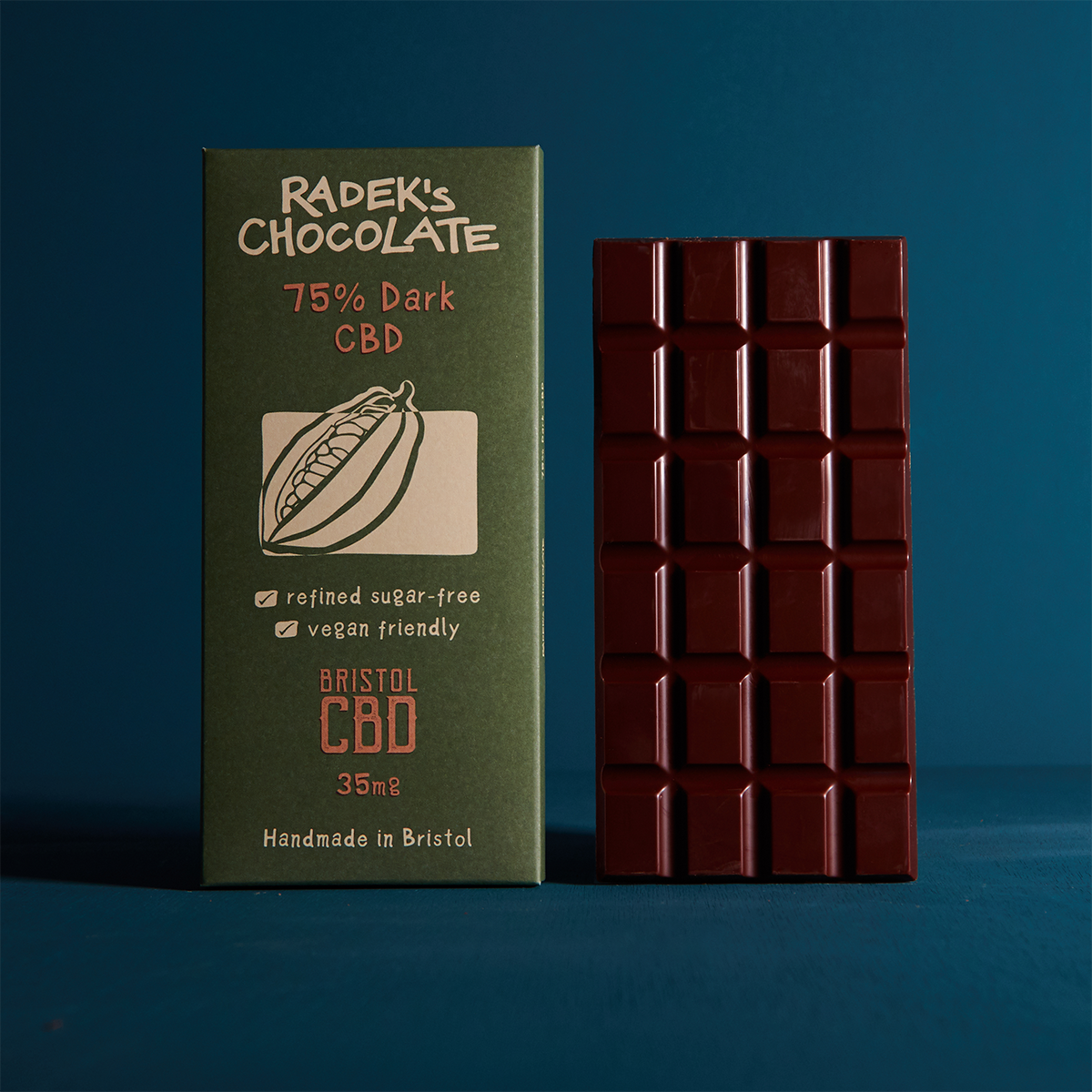 Radek's 75% Dark Infused Chocolate Bar 72g