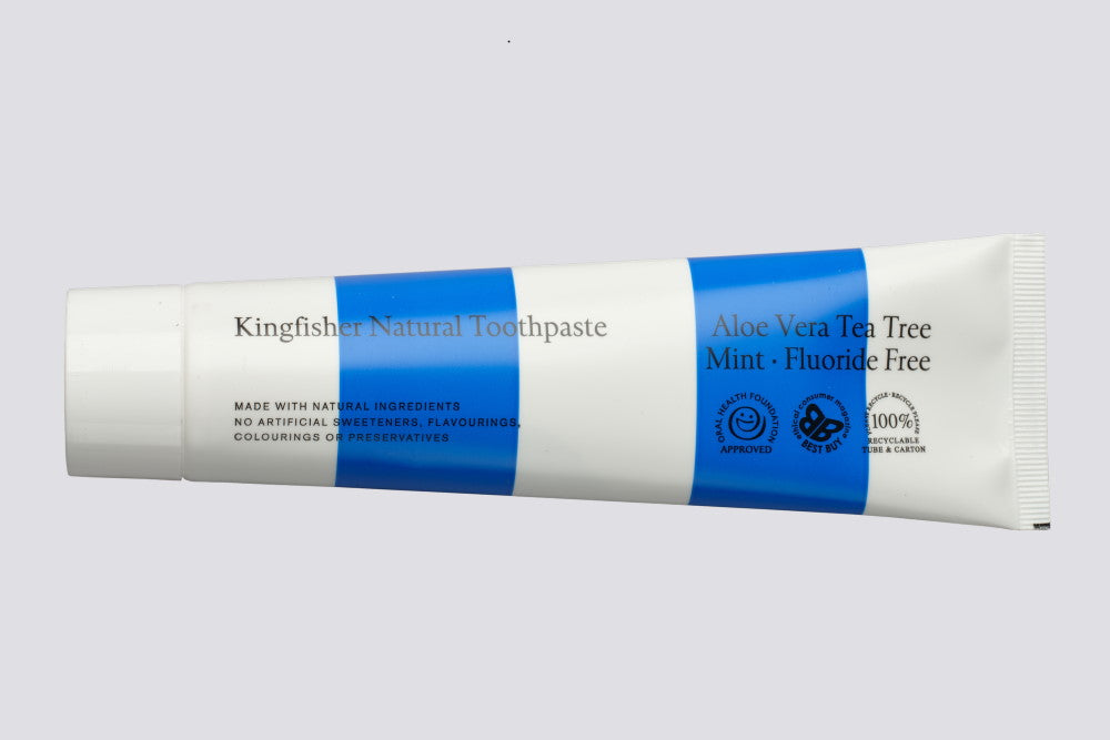 Kingfisher Toothpaste - Aloe Vera, Tea Tree, Mint - Fluoride Free