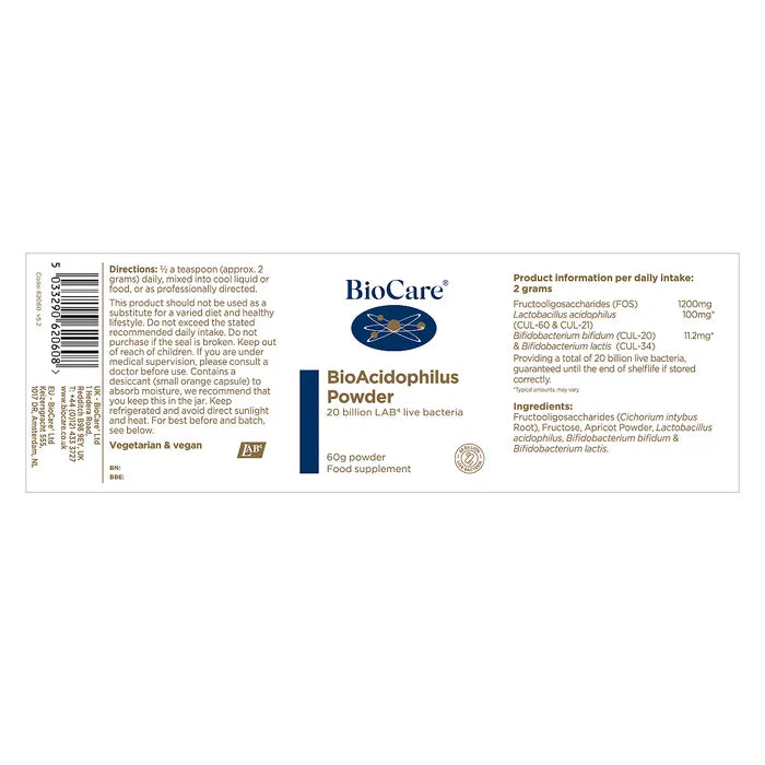 BioCare BioAcidophilus Powder 60g