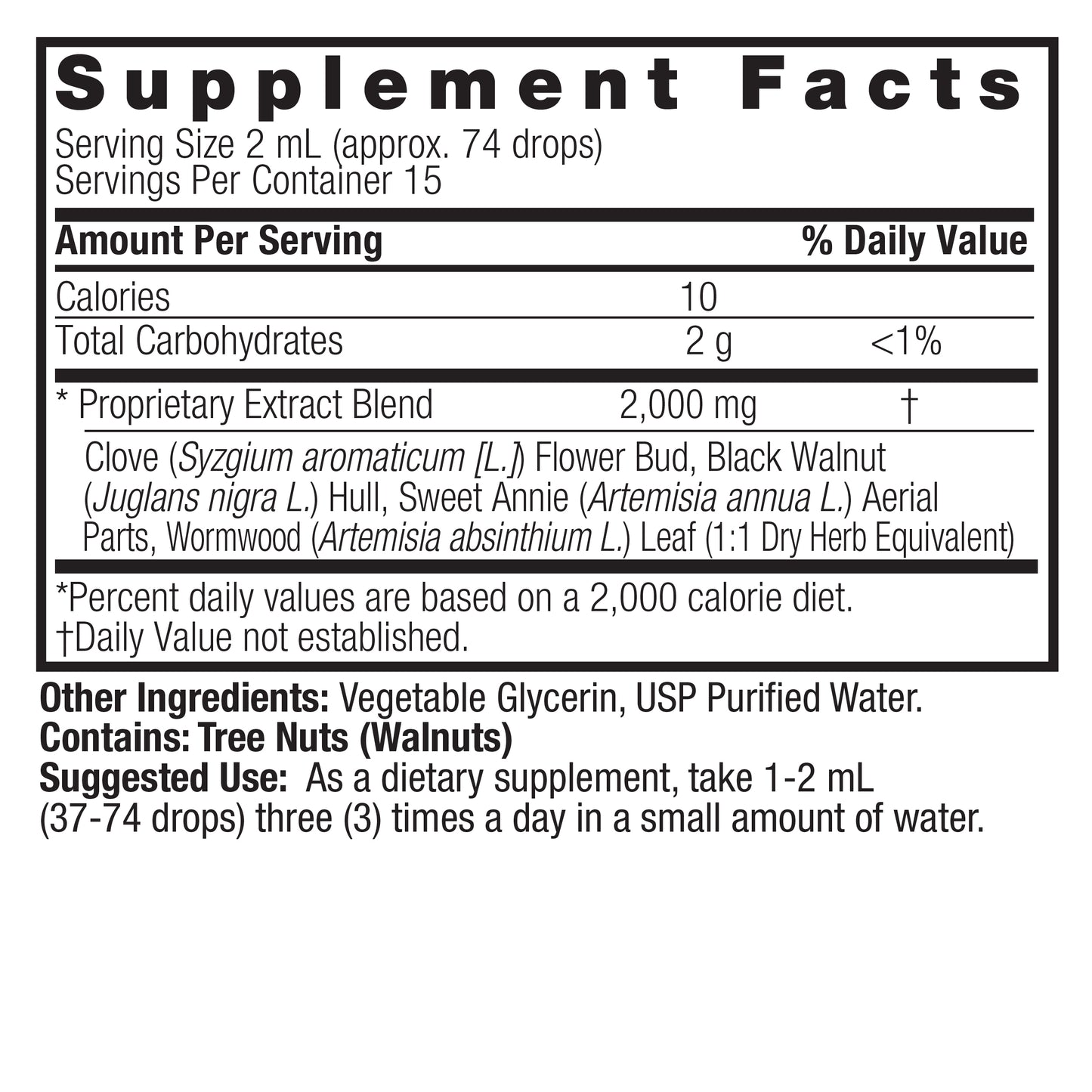Natures Answer Black Walnut & Wormwood Tincture 30ml