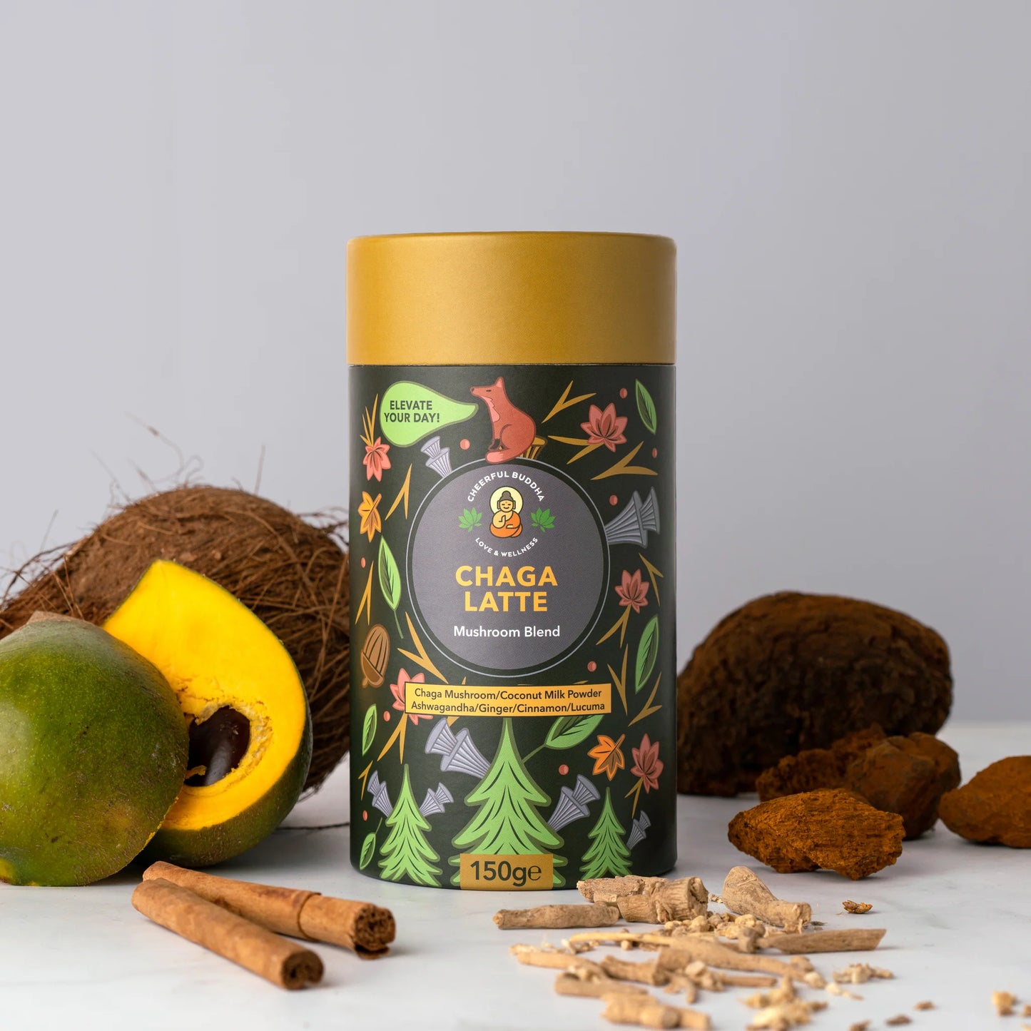 Cheerful Buddha Chaga Latte Mushroom Blend 150g