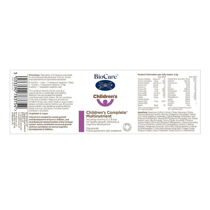 BioCare Children's Complete Multinutrient 75g