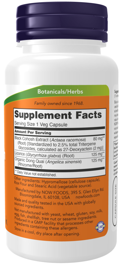 Now Foods Black Cohosh Root 80mg 90