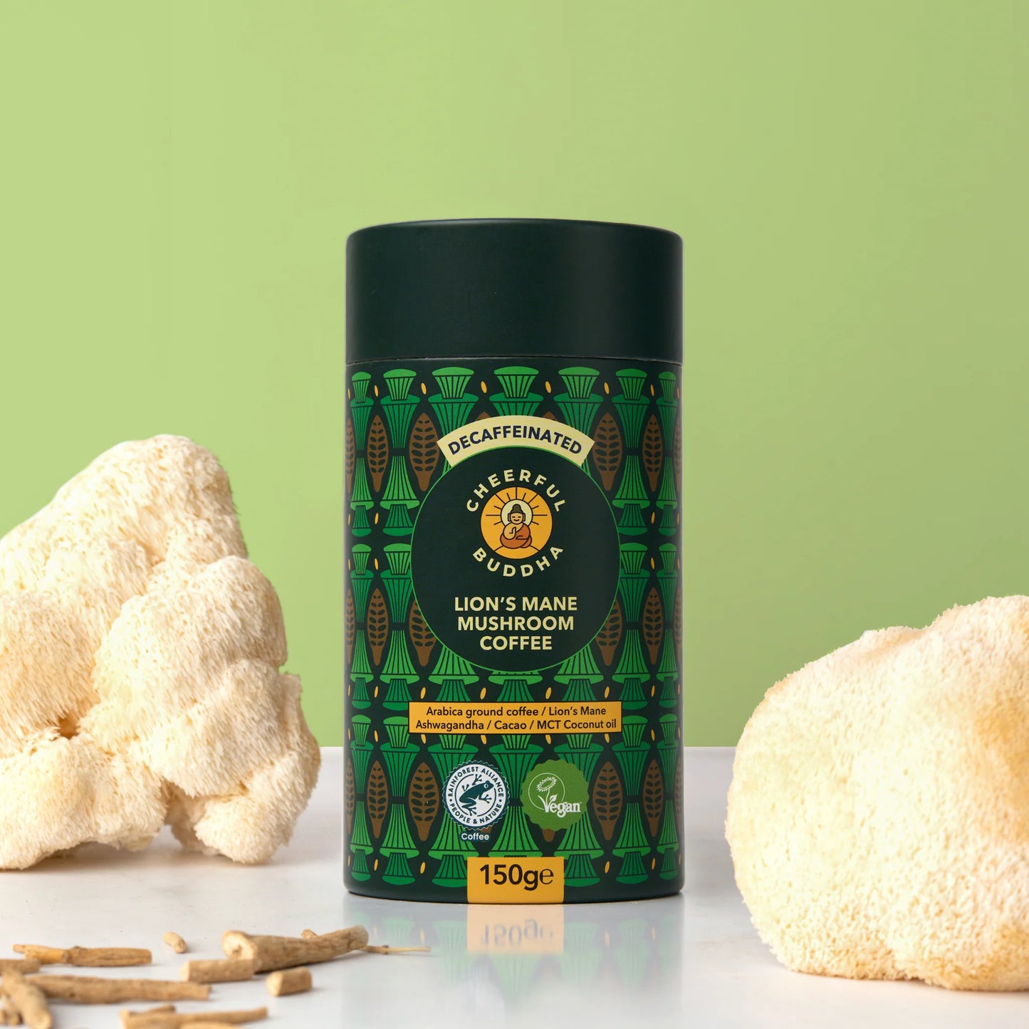 Cheerful Buddha Lion's Mane Mushroom Decaffeinated Coffee Blend 150g