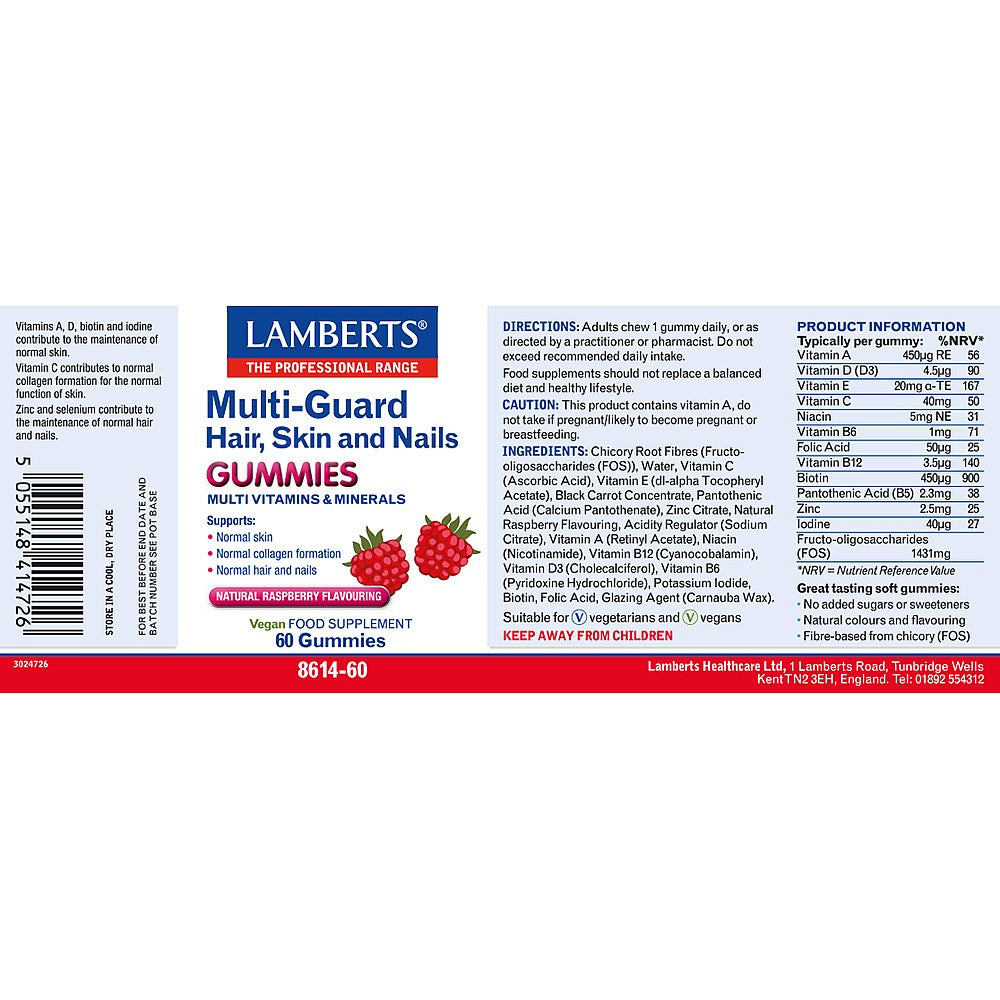Lamberts Multi-Guard Hair, Skin and Nails Gummies 60