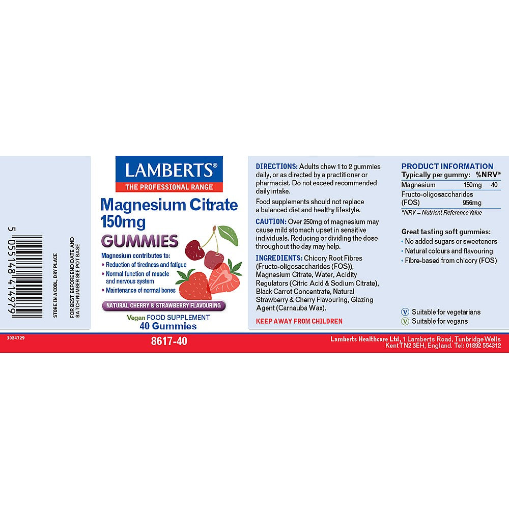 Lamberts Magnesium Citrate Gummies 40