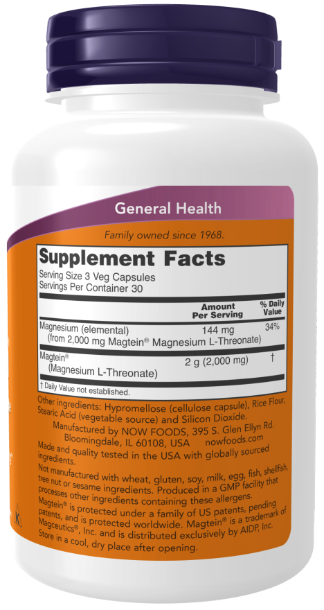 Now Magtein Magnesium L-Threonate 90
