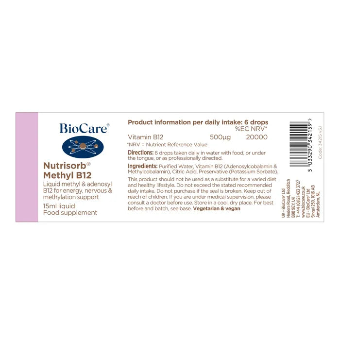 BioCare Nutrisorb Methyl B12 15ml