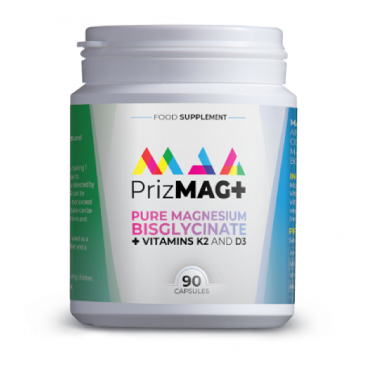 PrizMag+ Pure Magnesium Bisglycinate with K2 & D3 90