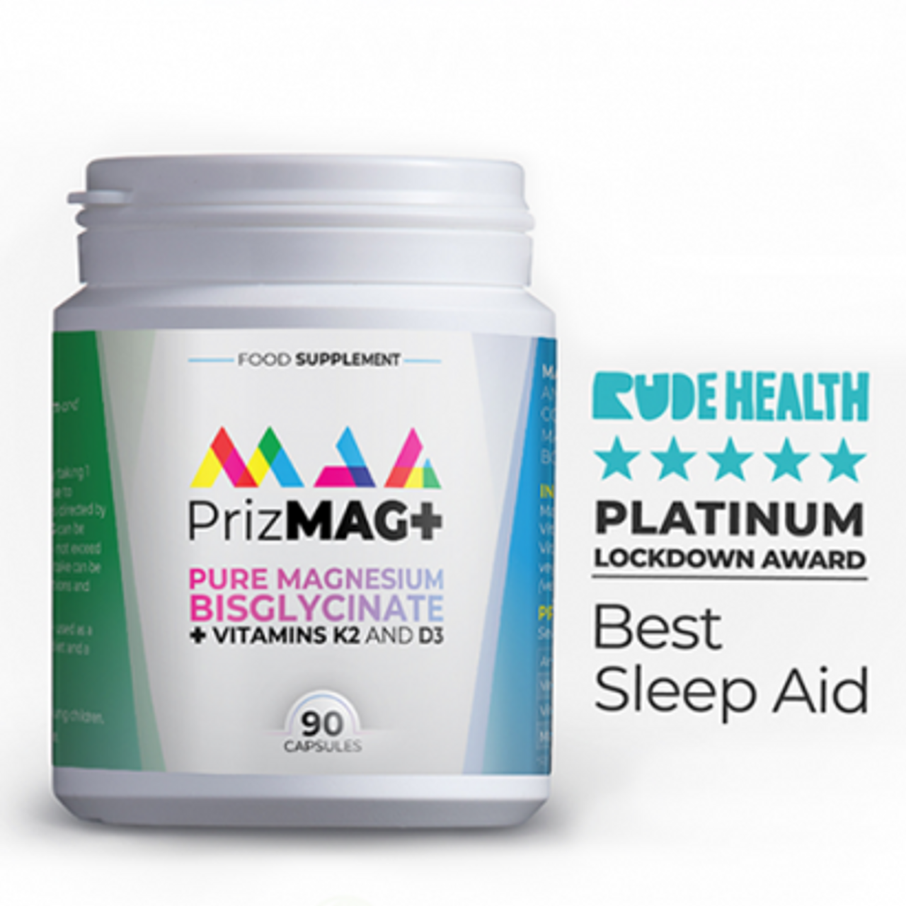 PrizMag+ Pure Magnesium Bisglycinate with K2 & D3 90