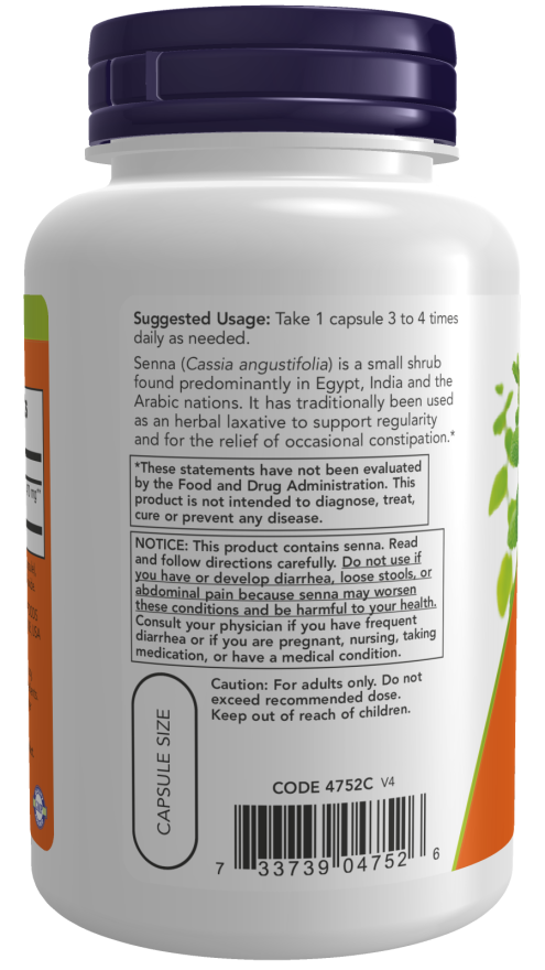 NOW Senna Leaves 470mg 100