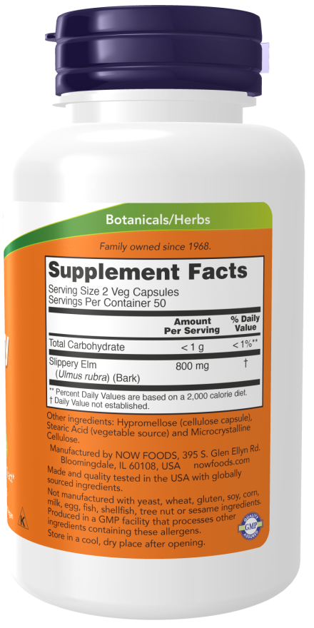 Now Foods Slippery Elm 400mg 100