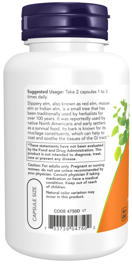 Now Foods Slippery Elm 400mg 100