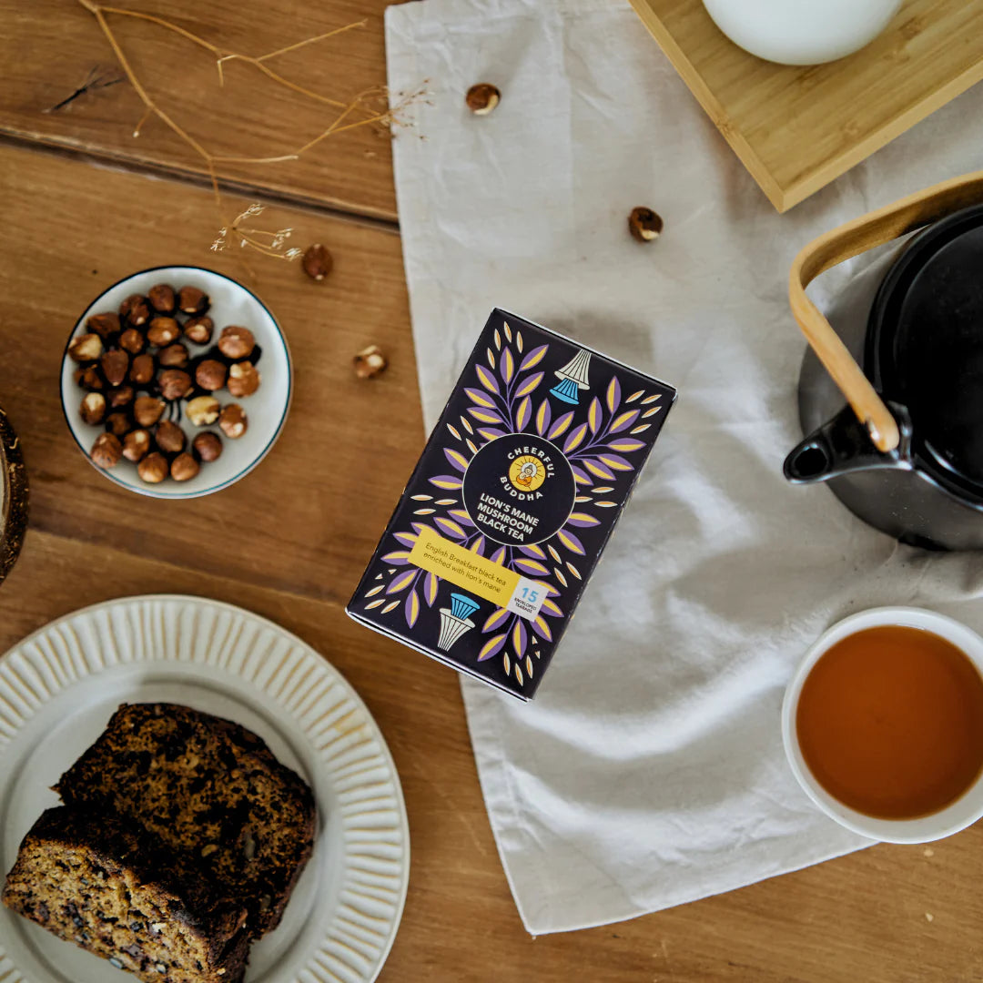 Cheerful Buddha Lion’s Mane Mushroom Decaffeinated Black Tea