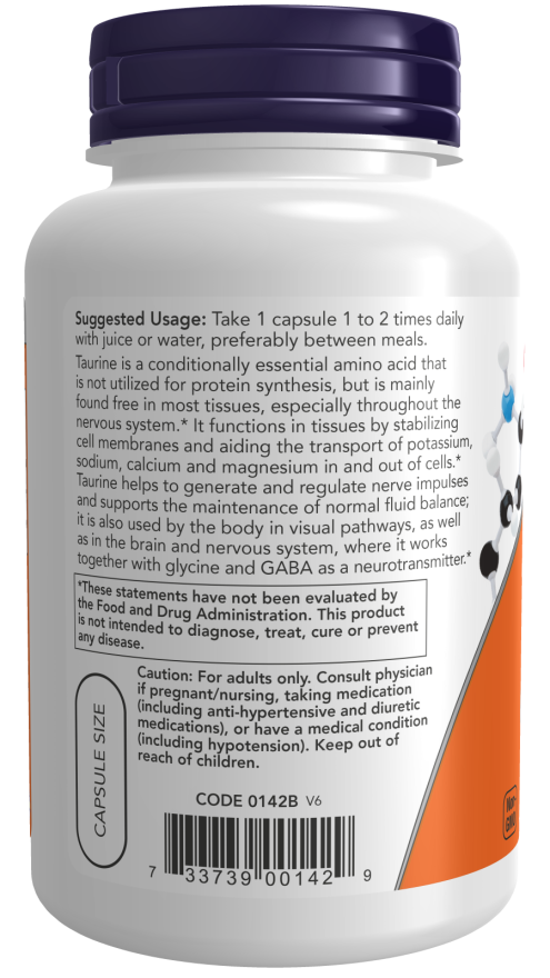 Now Foods Taurine 1000mg 250