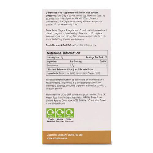 Waterfall D-Mannose Lemon Powder 50g