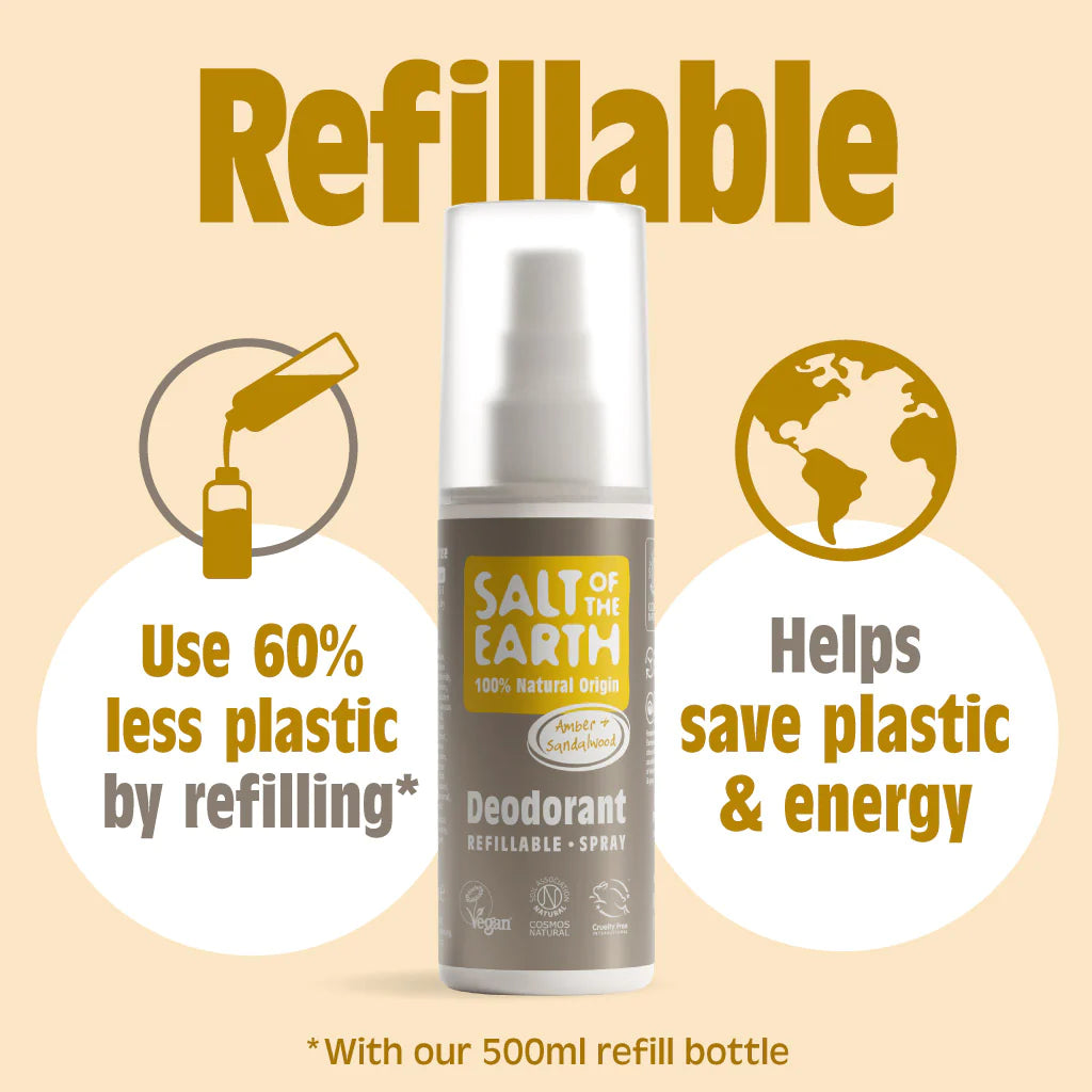 Salt of the Earth Deodorant Spray 100ml - Amber & Sandalwood