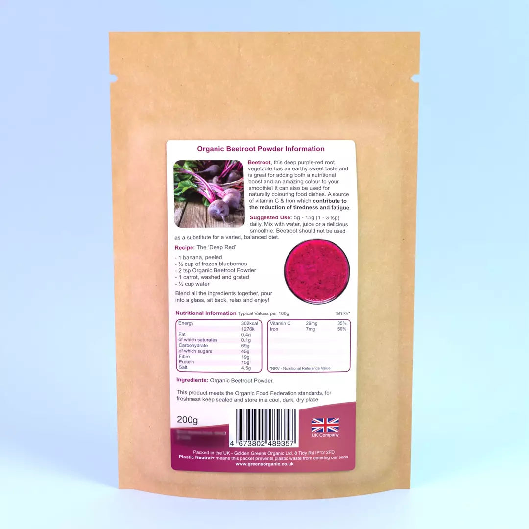 Golden Greens Organic Beetroot Powder 200g