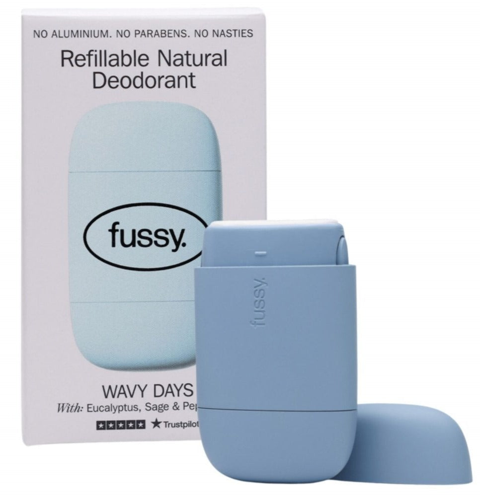 FUSSY Wavy Days Refillable Natural Deodorant, Starter Pack
