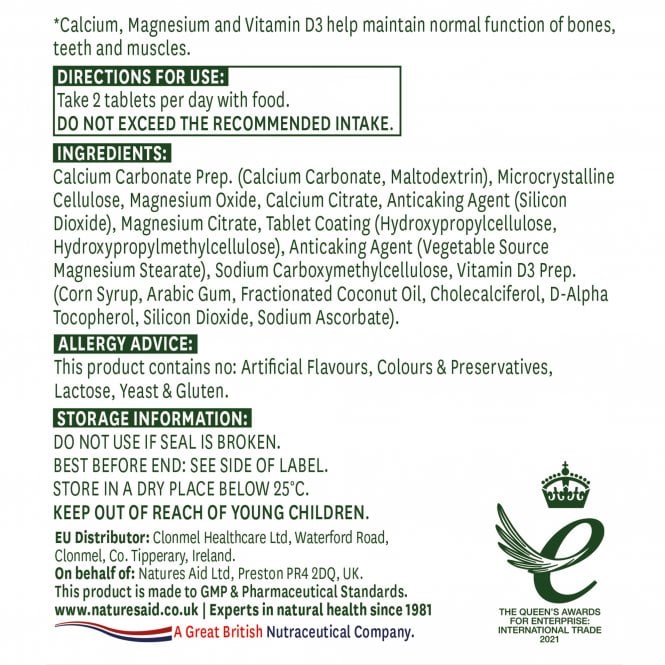 Natures Aid Calcium, Magnesium D3 90