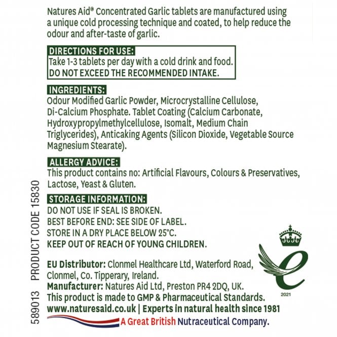 Natures Aid Garlic 90