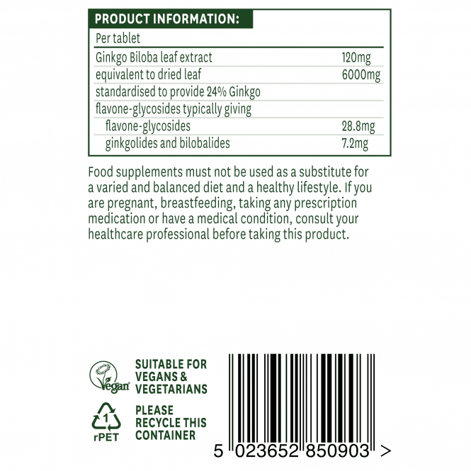 Natures Aid Ginkgo Biloba 6000mg 90