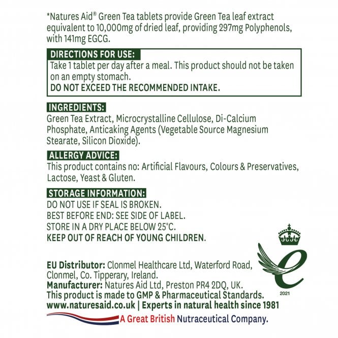 Natures Aid Green Tea Tablets