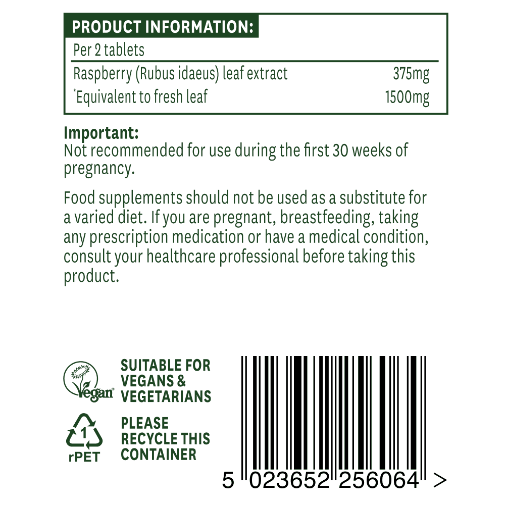 Natures Aid Raspberry Leaf 750mg 60