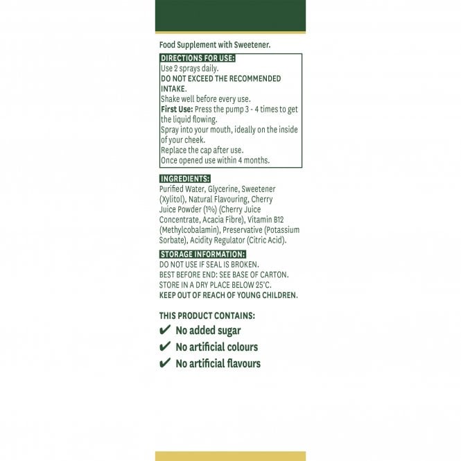 Natures Aid Vitamin B12 Oral Spray 30ml