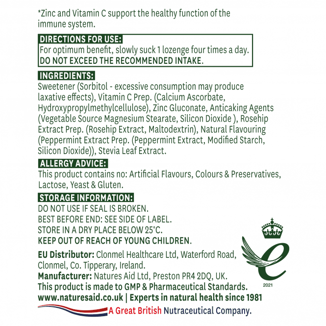 Natures Aid Zinc + C Lozenges