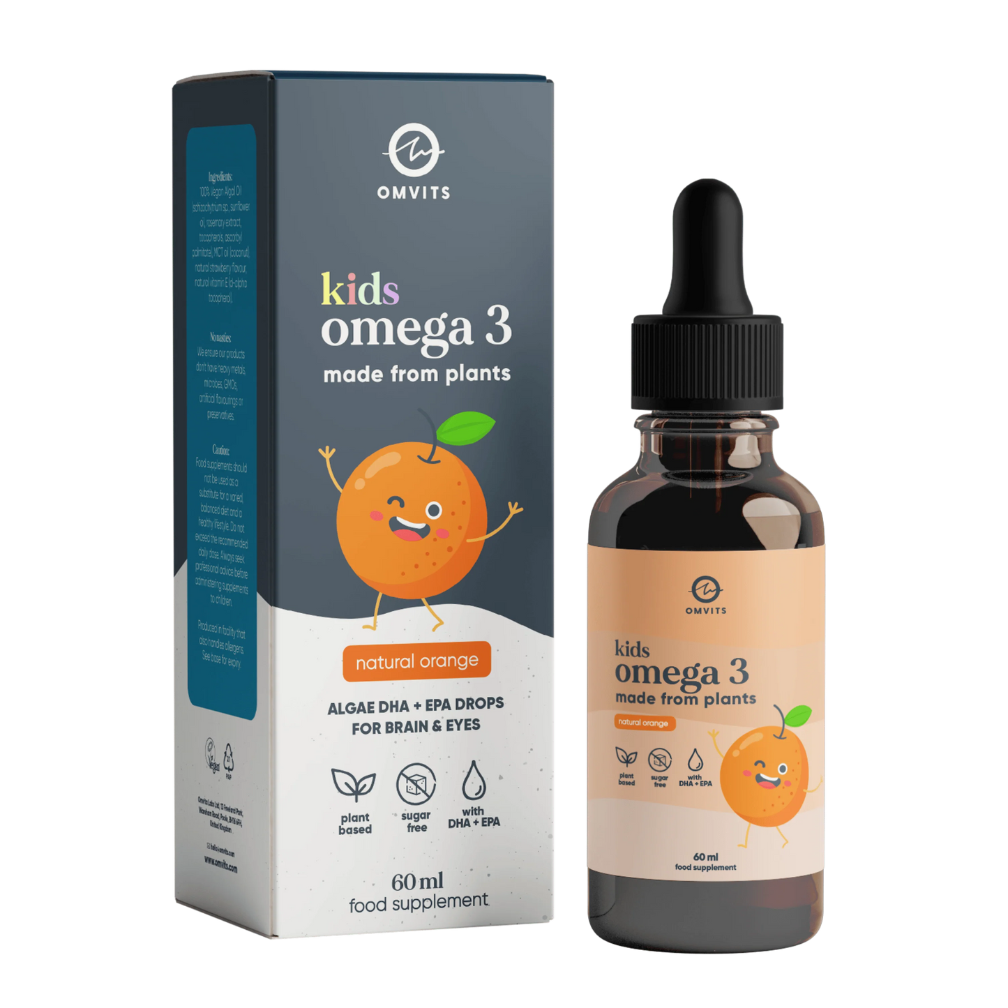 Omvits Omega 3 Kids Vegan Omega-3 Drops 60ml