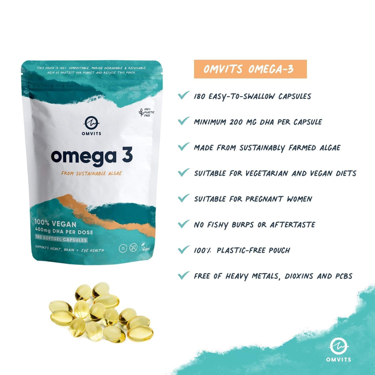 Omvits Omega 3 DHA 400mg 180