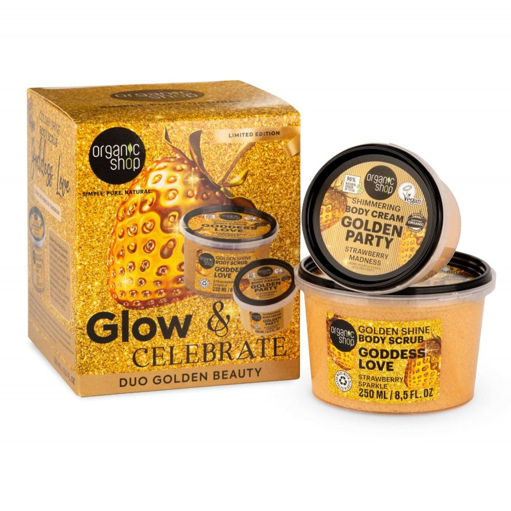 Organic Shop Glow & Celebrate Golden Beauty Set (250ml+100ml)