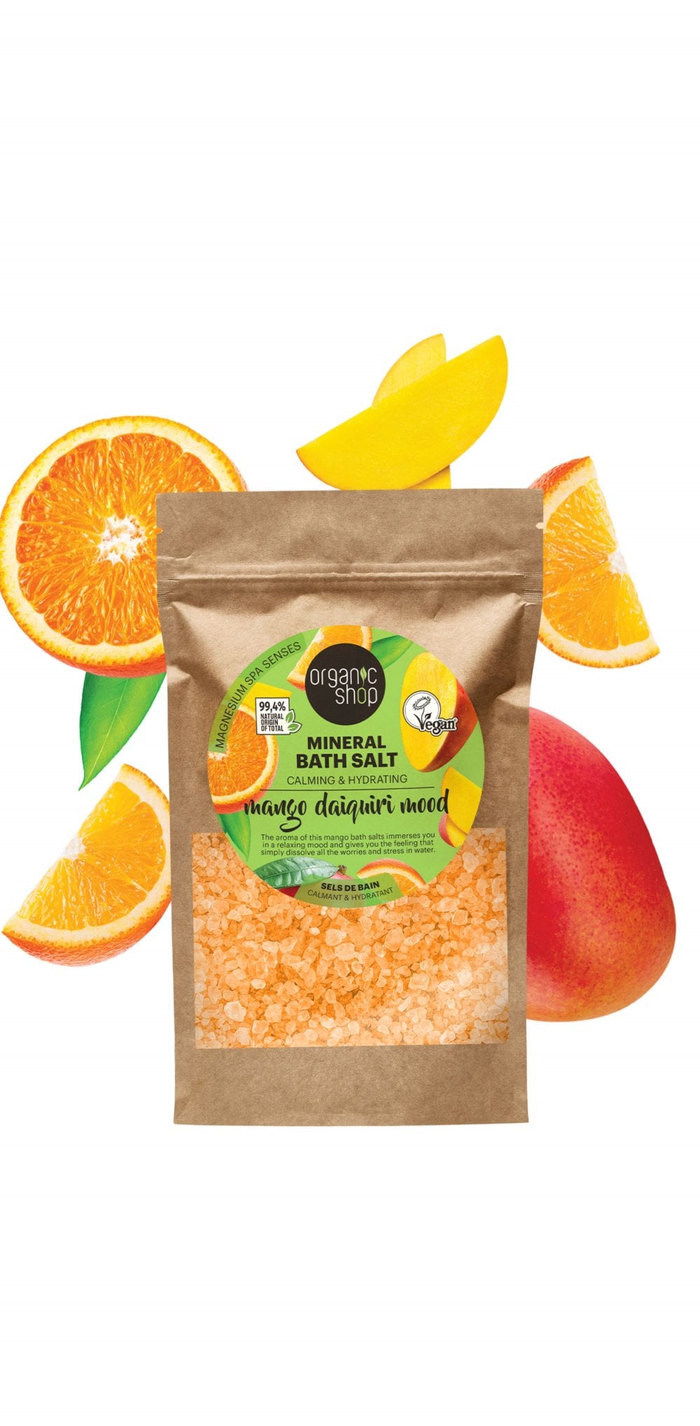Organic Shop Mango Daiquiri Mood Calming & Hydrating Mineral Bath Salt (500g)
