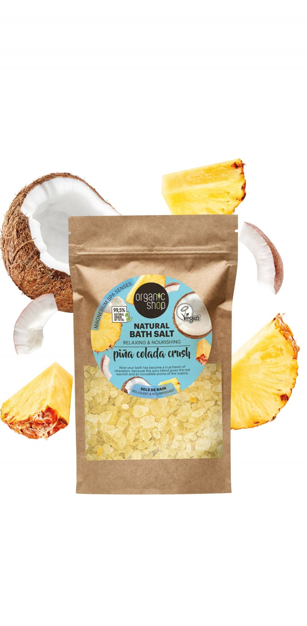 Organic Shop Pina Colada Crush Relaxing & Nourishing Natural Bath Salt (500g)