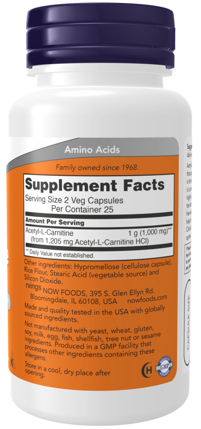 Now Acetyl L-Carnitine 500mg 50