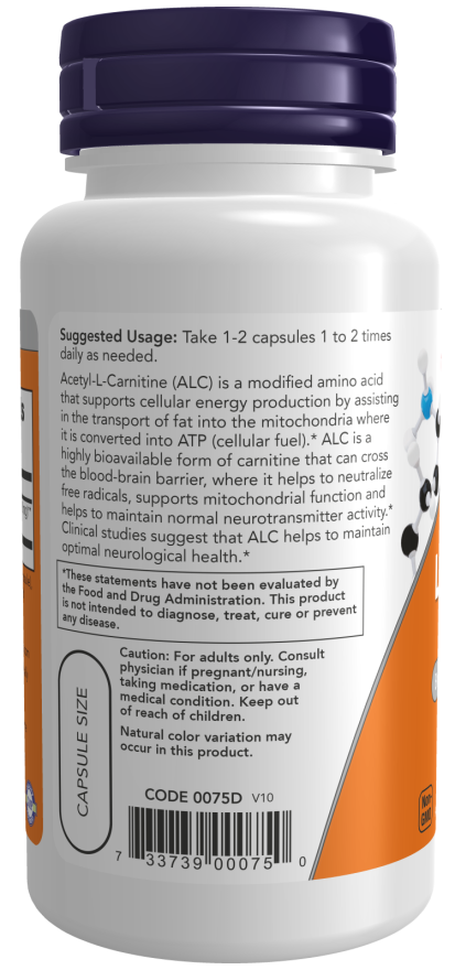 Now Acetyl L-Carnitine 500mg 50