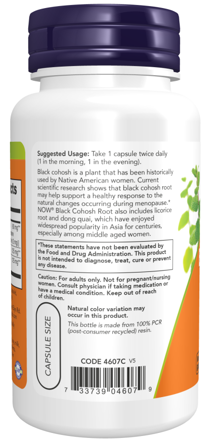 Now Foods Black Cohosh Root 80mg 90