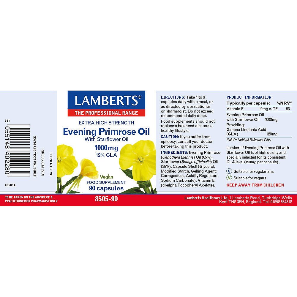 Lamberts Evening Primrose Oil with Starflower Oil 90