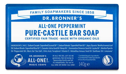 Dr Bronner's Peppermint - Pure Castile Soap Bar