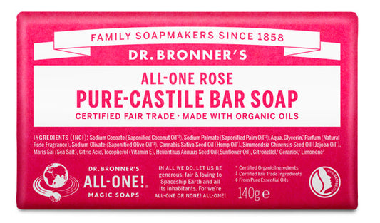 Dr Bronner's Rose - Pure Castile Soap Bar