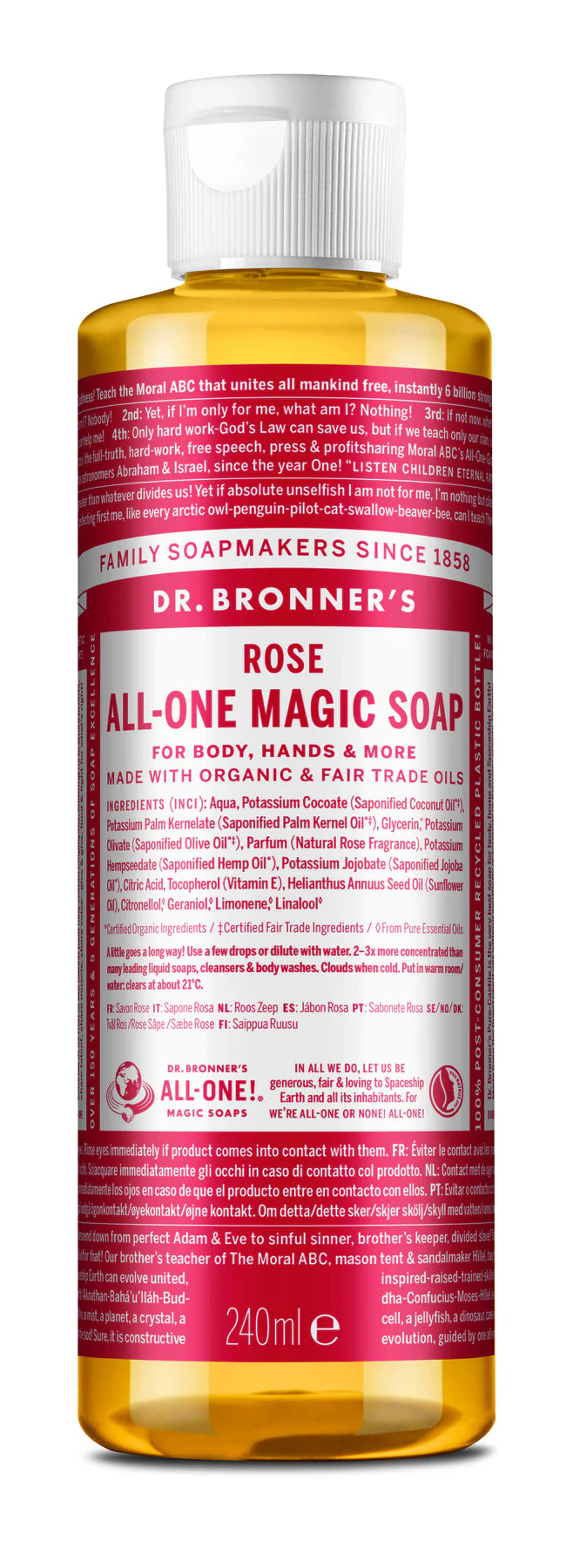 Dr Bronner's Rose - All-One Magic Soap 240ml