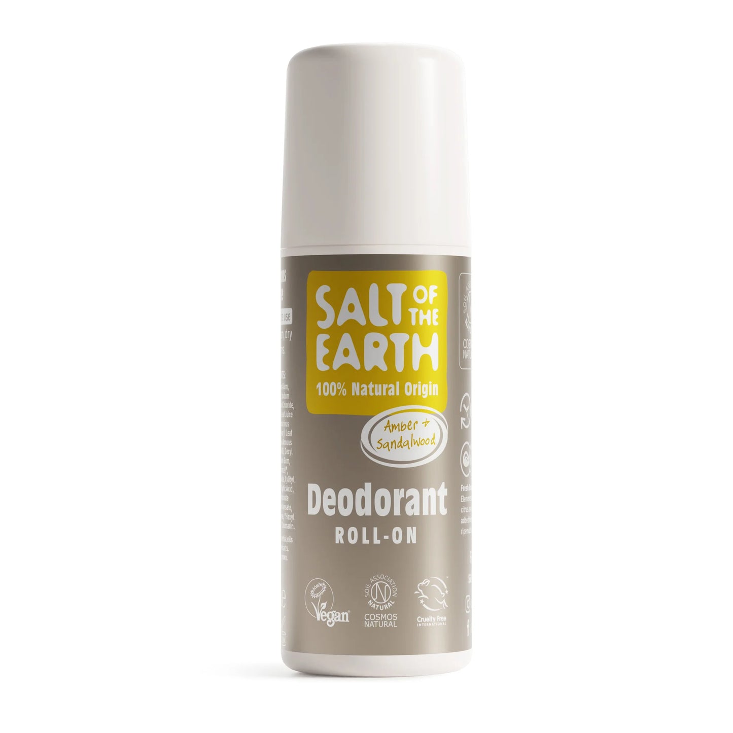 Salt of the Earth Deodorant Roll On 75ml - Amber & Sandalwood