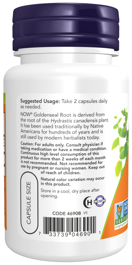 Now Goldenseal Root 500mg 50