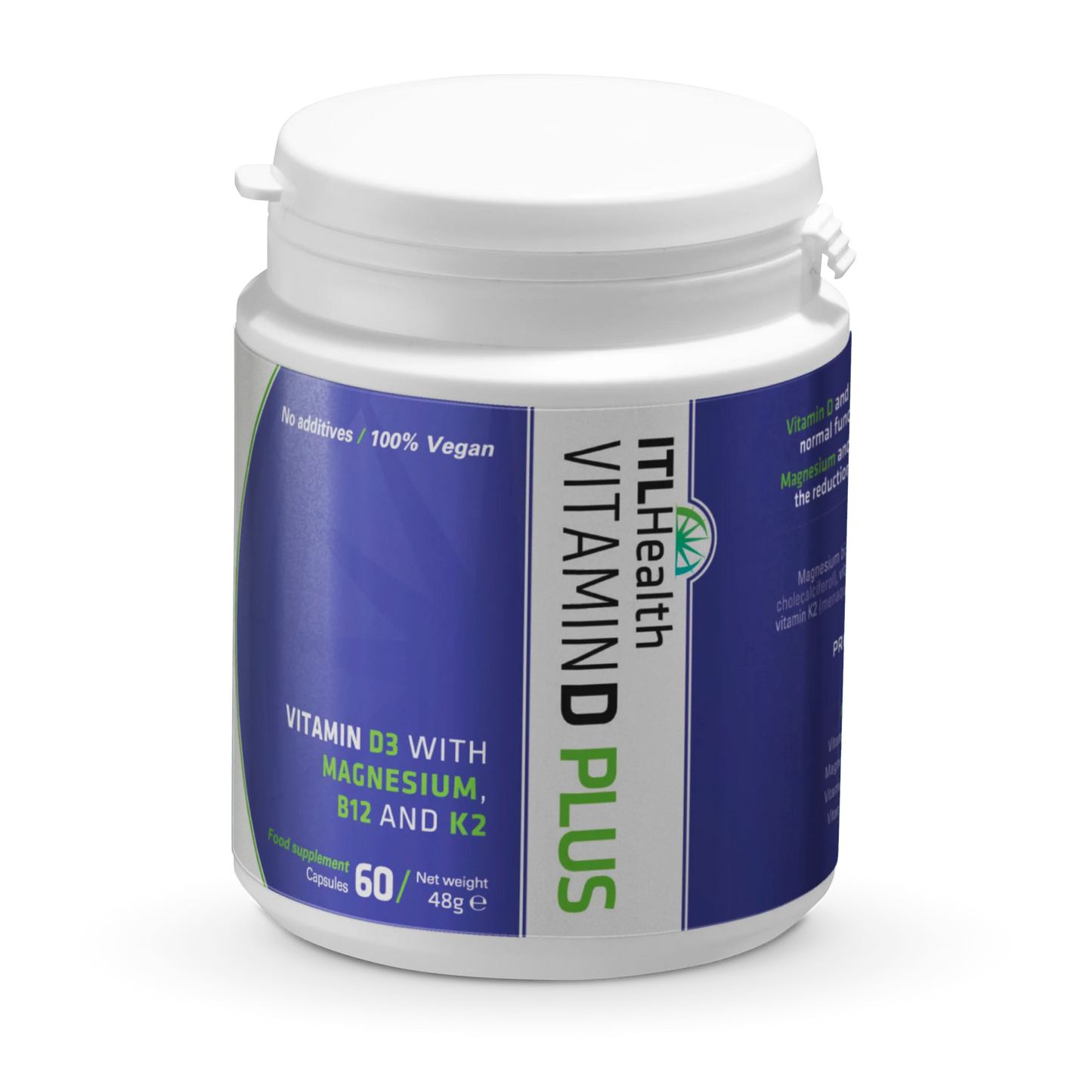 Vitamin D Plus with pure Magnesium Bisglycinate, K2 & B12 60