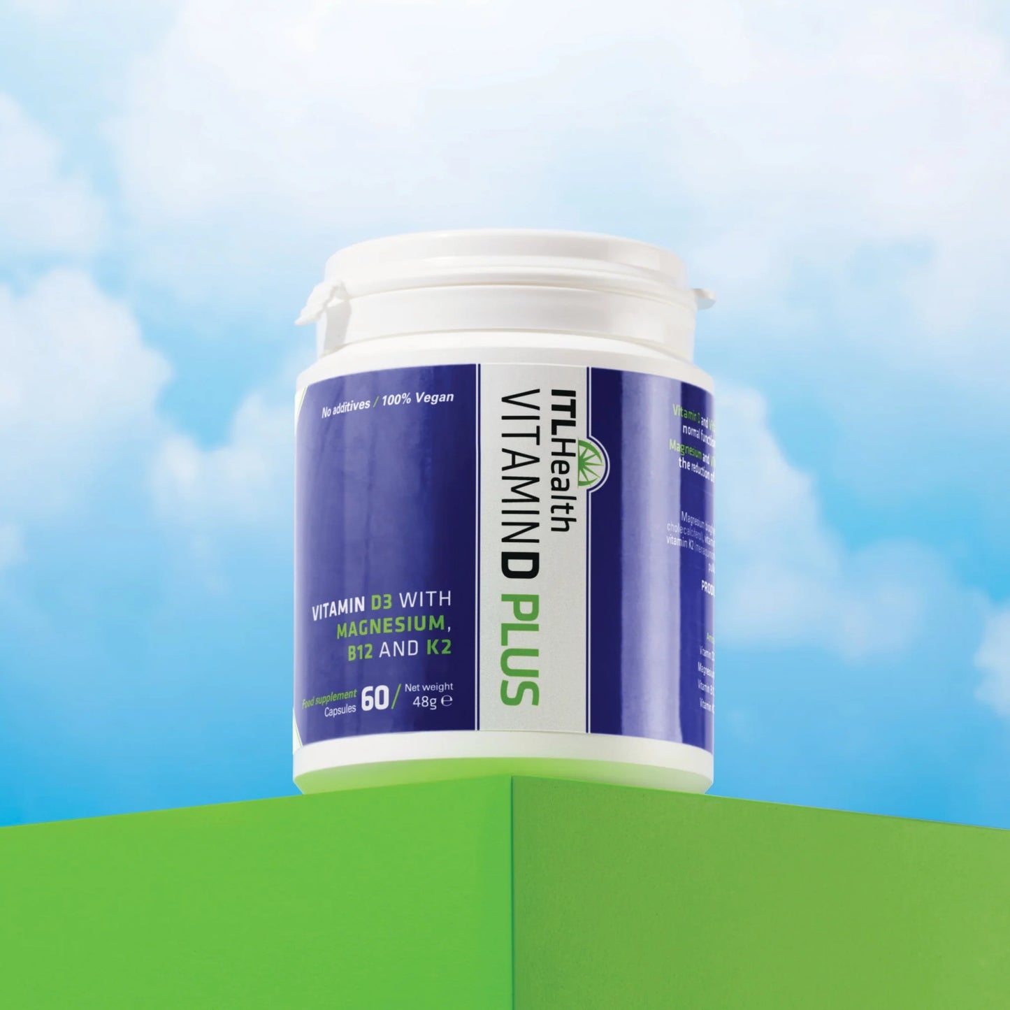Vitamin D Plus with pure Magnesium Bisglycinate, K2 & B12 60
