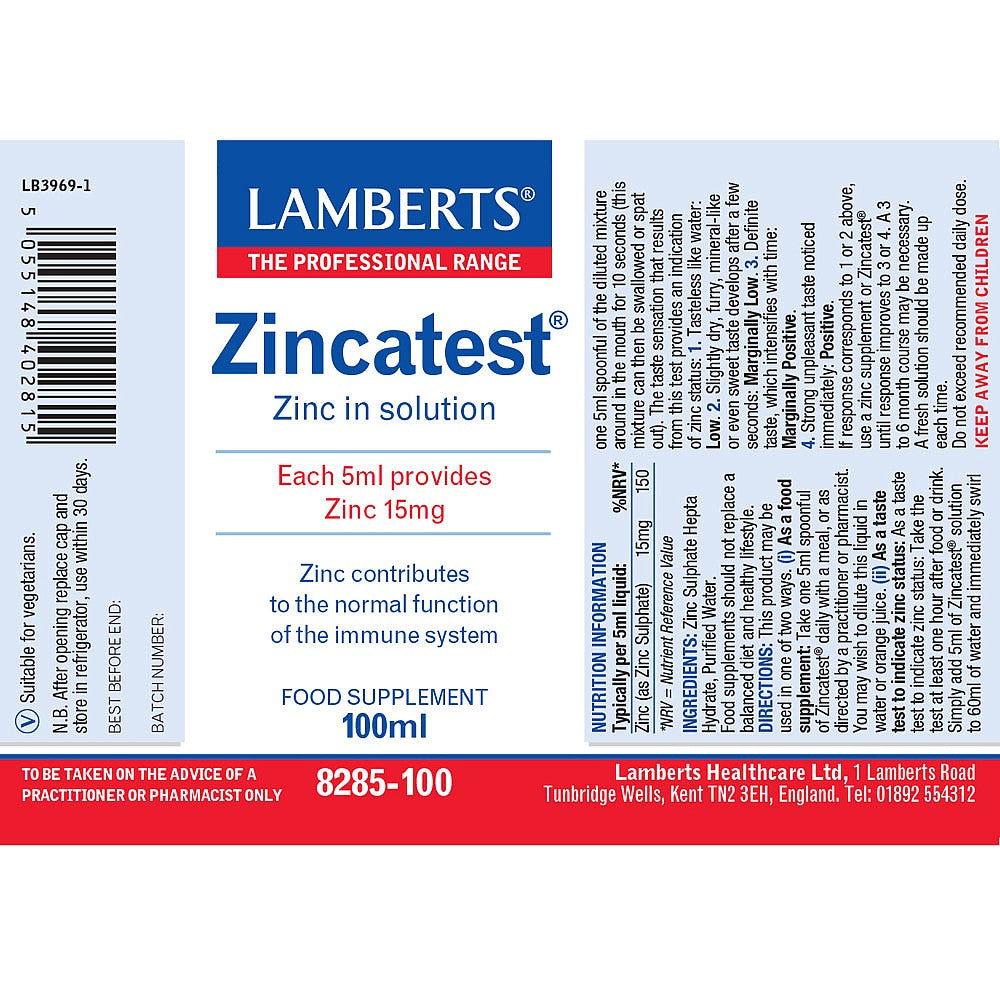 Lamberts Zincatest® (Zinc in Solution) 100ml