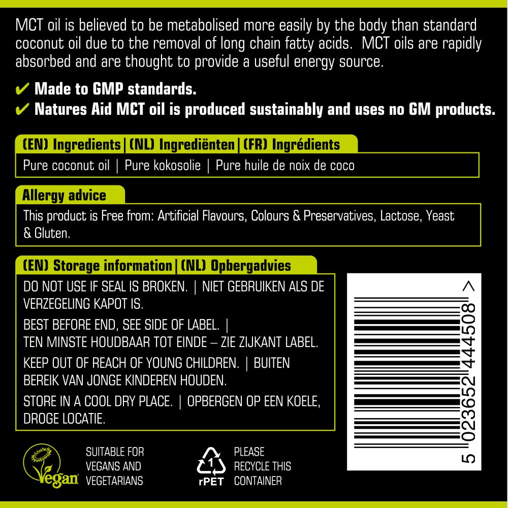 Natures Aid MCT Oil 500ml