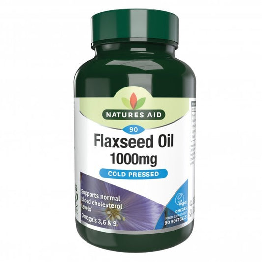 Natures Aid Flaxseed Oil Caps 1000mg 90