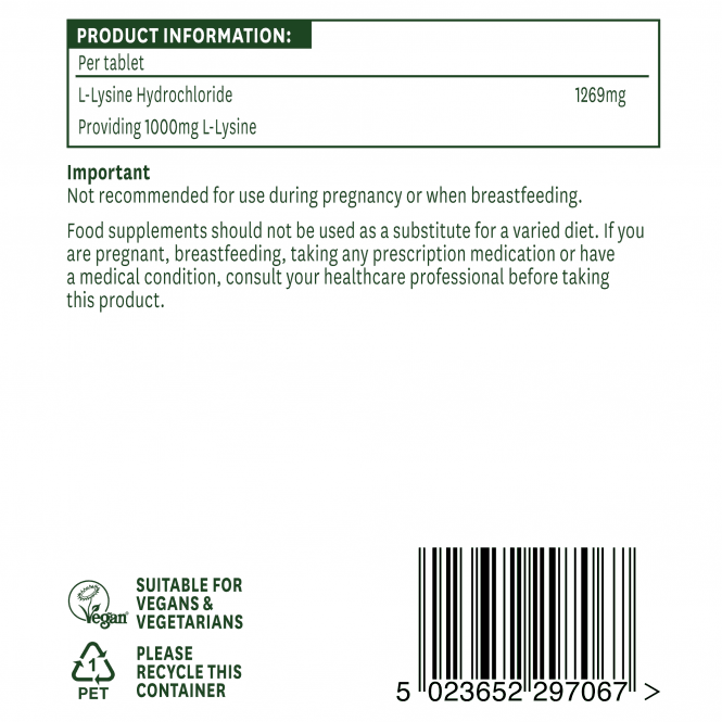 Natures Aid L-Lysine 1000mg 60